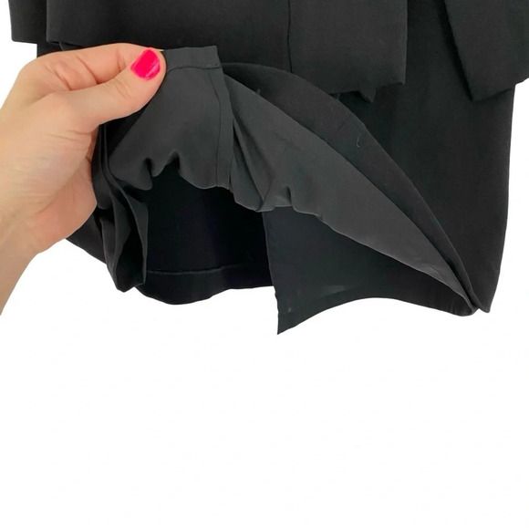 Worth Peplum Skirt Womens 6 Small Black Layered Knit Shirt Professional Workwear - Picture 5 of 8